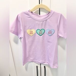 Boys smocked valentines Pastel Purple Heart T-Shirt